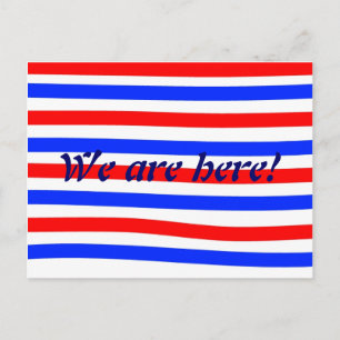 Red white and blue postcard