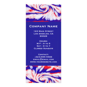 red white and blue rack card