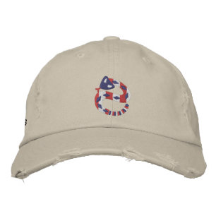 Red White and Blue Rattler Embroidered Hat
