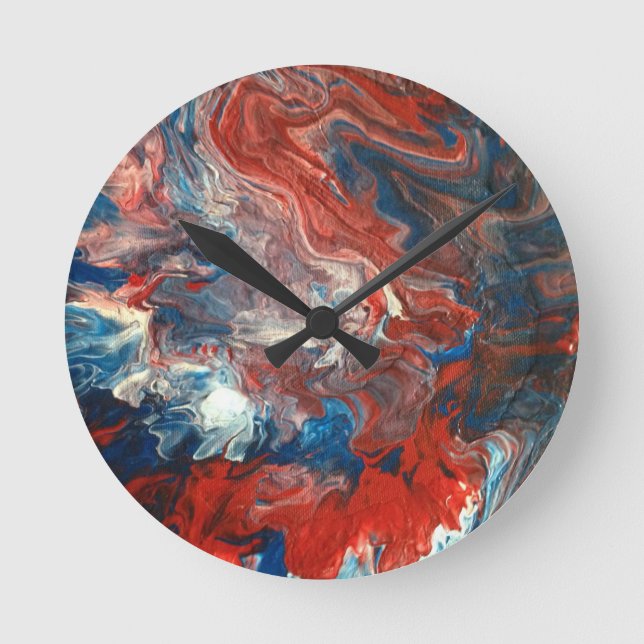 Red, White and Blue Round Clock (Front)