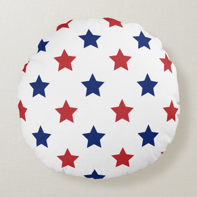 Red,White, And Blue Round Pillow (Front)