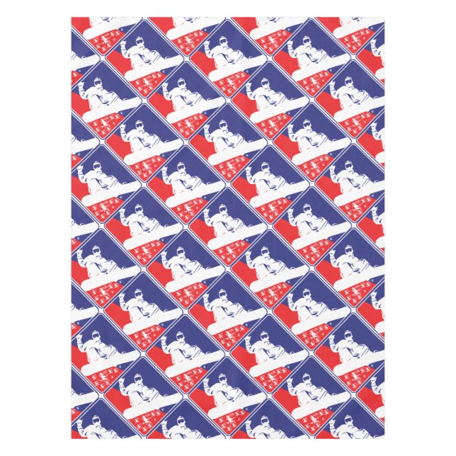 Red-White-and-Blue-Snow-Boa Tablecloth (Front)