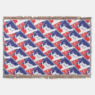 Red-White-and-Blue-Snow-Boa Throw Blanket