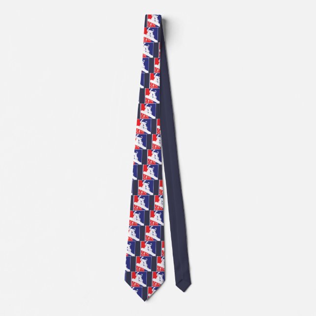 Red-White-and-Blue-Snow-Boa Tie (Front)