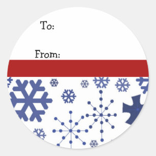 Red White and Blue Snowflake Stickers