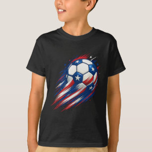 Red White And Blue Soccer Ll Patriotic Fourth Of J T-Shirt