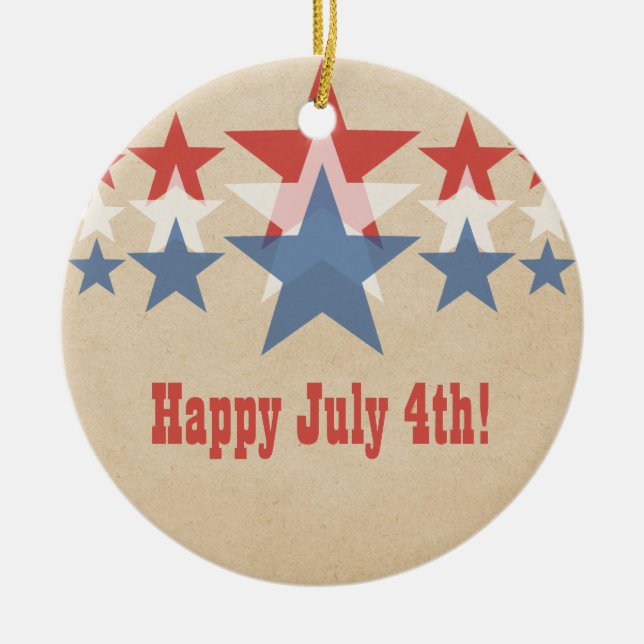 Red, White and Blue Star Cascade Ornament (Front)