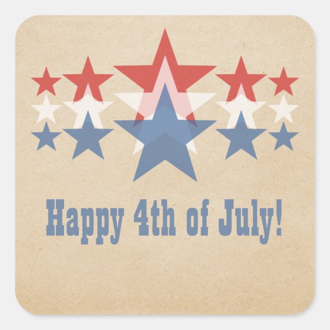 Red, White and Blue Star Cascade Stickers (Front)