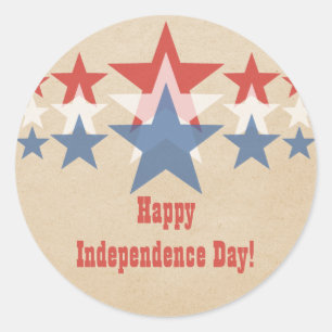 Red, White and Blue Star Cascade Stickers