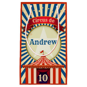Red White and Blue Star Circus Big Top Small Gift Bag