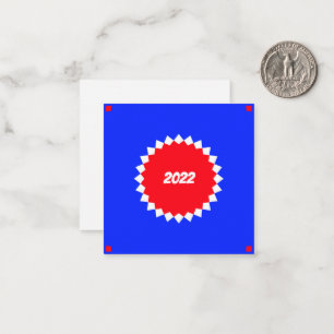 Red, White and Blue Starburst Monogram Card