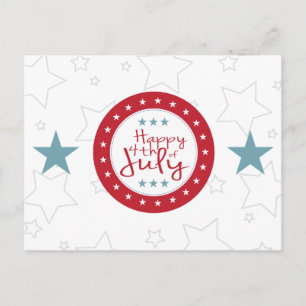 Red White and Blue Stars 4th of July Postcards