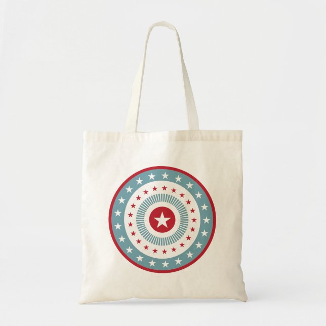 Red White and Blue Stars 4th of July Tote Bag (Front)
