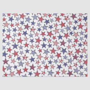 Red White and Blue Stars America Patriotic Tissue Paper