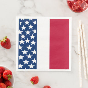 Red, white and blue Stars and Stripes 4th of July  Napkin
