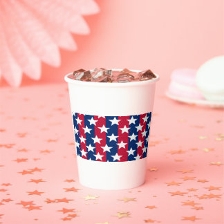 Red, white and blue Stars and Stripes 4th of July  Paper Cups