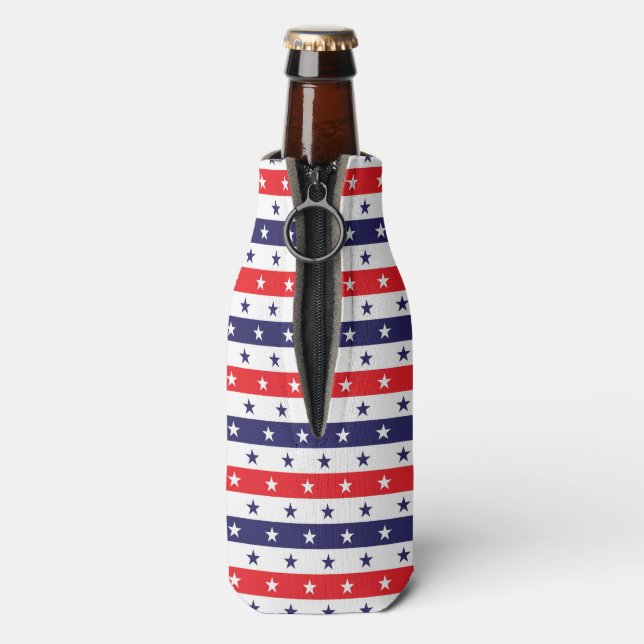  Red White and Blue Stars and Stripes Bottle Cooler (Bottle Back)