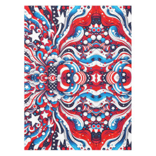 Red, White and Blue Stars and Stripes Patriotic Tablecloth