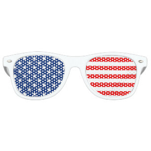 Red, White and Blue Stars and Stripes Retro Sunglasses