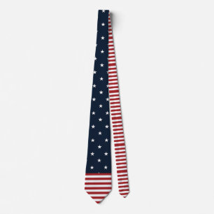 Red White and Blue Stars and Stripes Tie