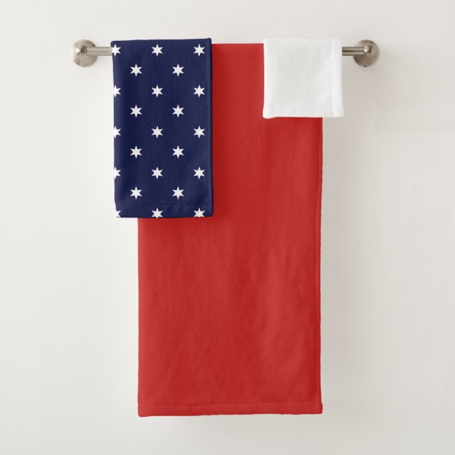 Red, White and Blue Stars Bath Towel Set (Insitu)
