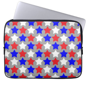 Red white and blue stars laptop sleeve