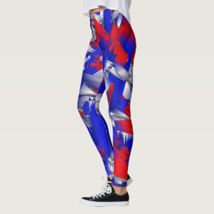 Red White and Blue Stars Leggings