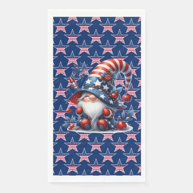 Red White And Blue Stars Napkin (Front)