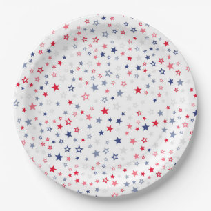 Red, White and Blue Stars Paper Plates