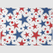 Red, White and Blue Stars Print Pattern