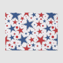 Red, White and Blue Stars Print Pattern