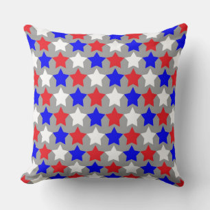 Red white and blue stars throw pillow