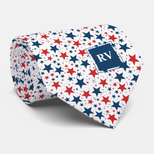 Red White and Blue Stars Tie