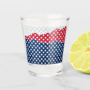 Red, White and Blue Stars (USA) (United States) Shot Glass