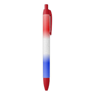 Red White and Blue Stripe Black Ink Pen