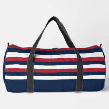 Red, White and Blue Stripe Duffel Bag