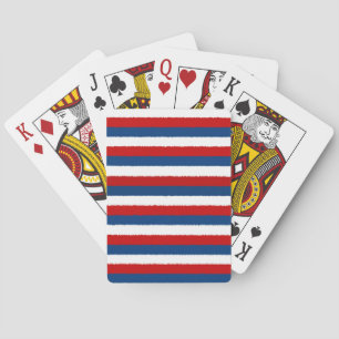 Red, White and Blue Stripe Playing Cards
