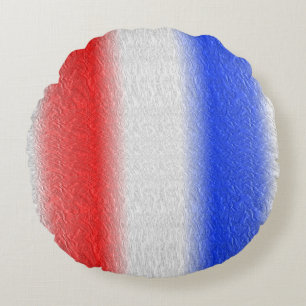 Red White and Blue Stripe Round Pillow