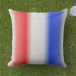 Red White and Blue Stripe Throw Pillow