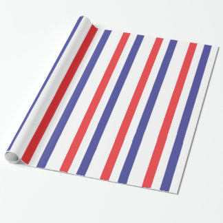 Red, White and Blue Stripe Wrapping Paper