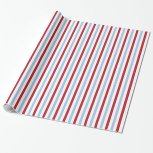 Red White and Blue Striped 4th of July Gift Wrap
