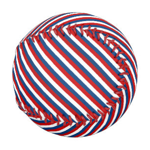 Red, White and Blue Striped Baseball