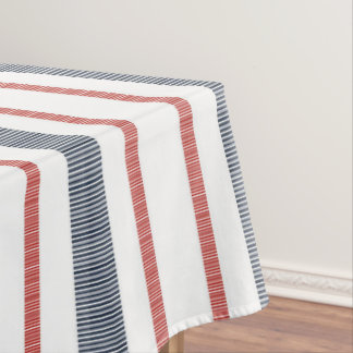 Red, white, and blue striped stripes Tablecloth