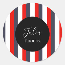Red, white and blue stripes custom name