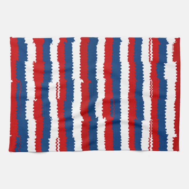Red, White and Blue Stripes Kitchen Towel (Horizontal)