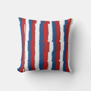 Red, White and Blue Stripes Outdoor Pillow