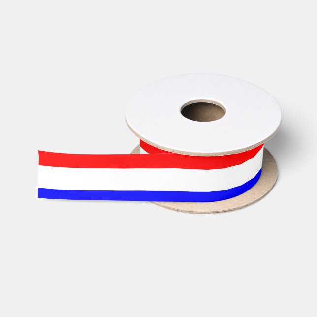 Red, White and Blue Stripes Satin Ribbon (Spool)