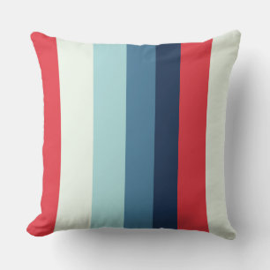 Red White and Blue Stripes Throw Pillow