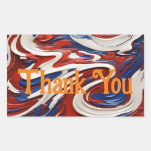 Red white and blue swirl sticker