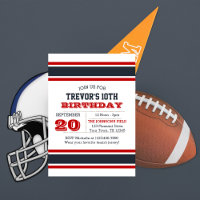 Red White and Blue Team Invitation d'anniversaire